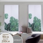 Штора рулонная «Тропики», блэкаут, 90×200 см, белая - Фото 1