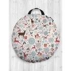 Подушка сидушка «Новогодние олени», декоративная, d = 52 см - Фото 1