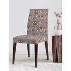 Чехол на стул «Хитрые лисички в лесу», декоративный, велюр - фото 296726421