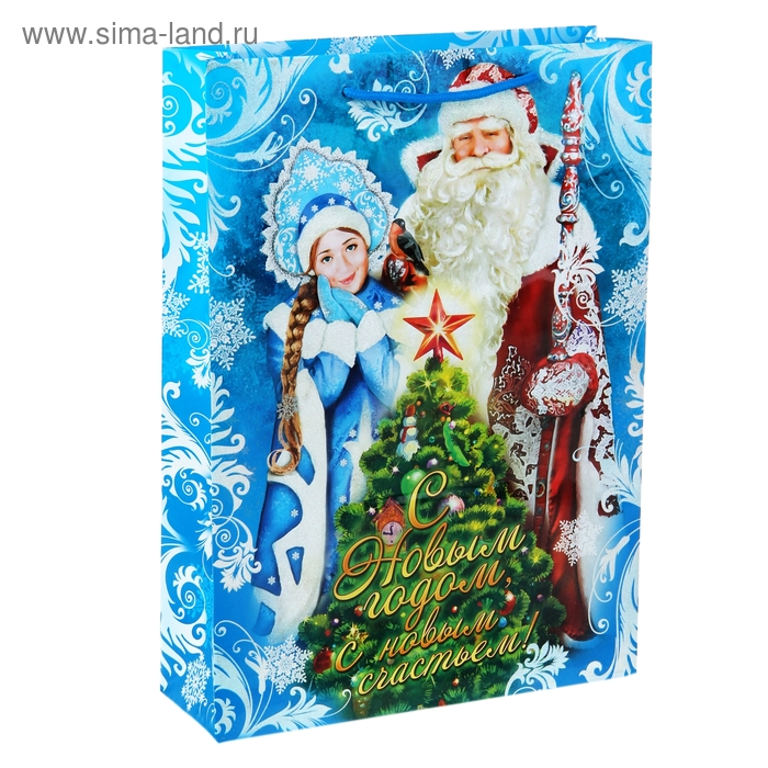 Пакет ламинированный вертикальный «Дед Мороз и Снегурочка», 12 × 15 см - Фото 1
