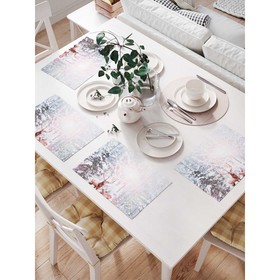 Комплект салфеток для сервировки стола «Олени в снегу», прямоугольные, размер 32х46 см, 4 шт
