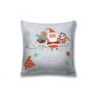 Наволочка декоративная «Дед Мороз и совы», на молнии, размер 45х45 см - Фото 1