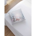 Наволочка декоративная «Олени в снегу», на молнии, размер 45х45 см - Фото 2