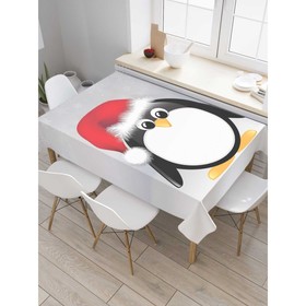 Скатерть на стол «Пингвин в шапке», прямоугольная, сатен, размер 145х180 см