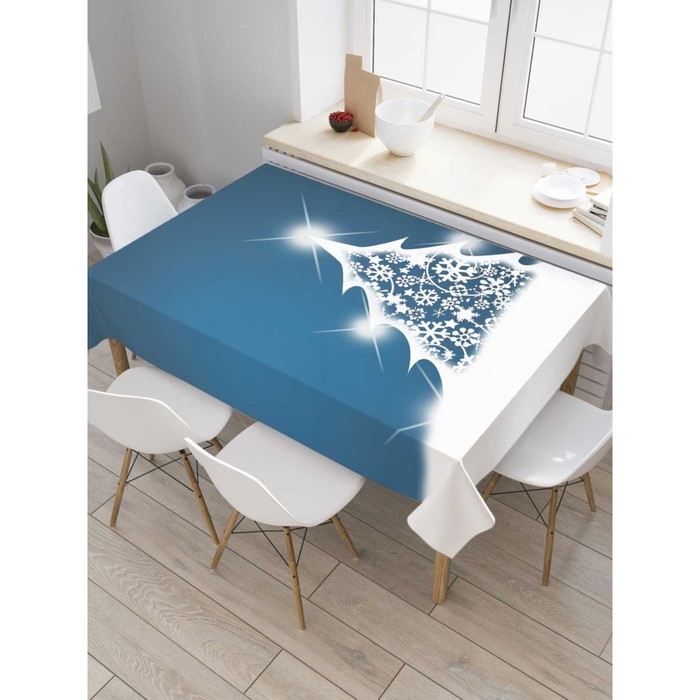 Скатерть на стол «Снежная ель», прямоугольная, сатен, размер 120х145 см
