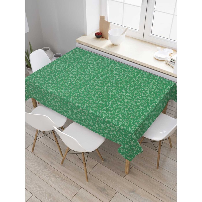 Скатерть на стол «Зеленое веселье», прямоугольная, оксфорд, размер 145х180 см