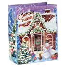 Пакет ламинированный вертикальный (блестки) «Снежный домик», 18 × 23 см - Фото 3