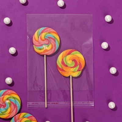 Пакет БОПП с клеевым клапаном, прозрачный для фасовки и упаковки, 14×16/4 см, 25 мкм