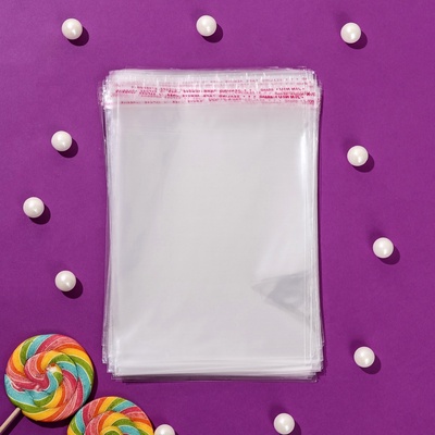 Пакет БОПП с клеевым клапаном, прозрачный для фасовки и упаковки, 14×16/4 см, 25 мкм