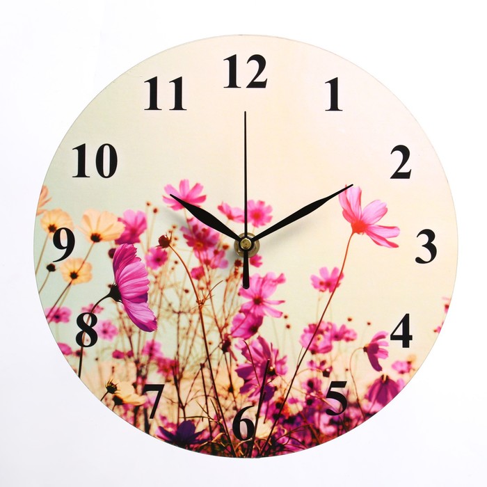 Часы настенные, серия: Цветы, "Полевые цветы", дискретный ход, d-23. см - фото 1905855900