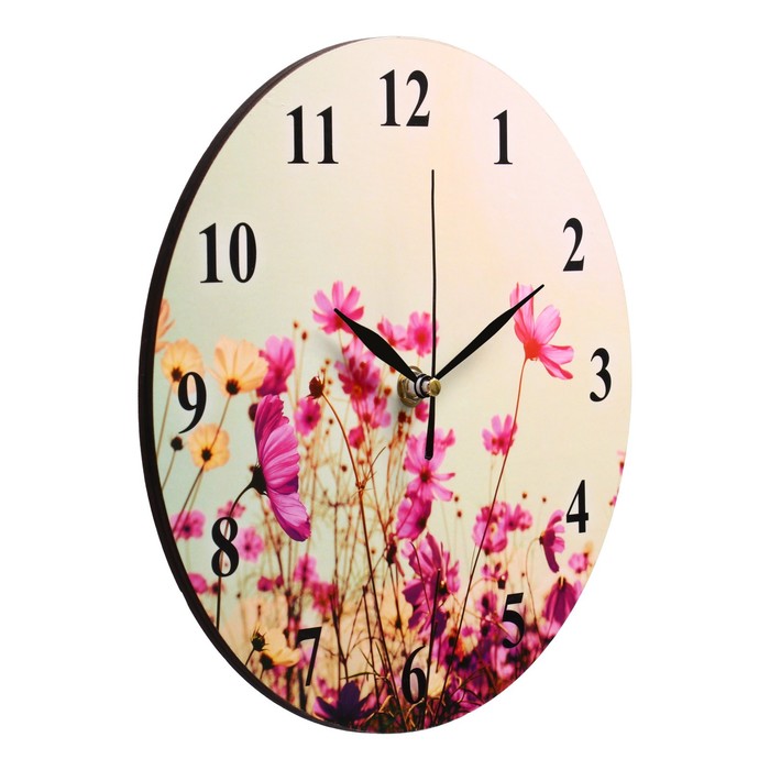 Часы настенные, серия: Цветы, "Полевые цветы", дискретный ход, d-23. см - фото 1905855901