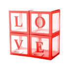 Набор коробок для воздушных шаров Love, красный, 30х30х30 см, 4 шт. - фото 9407157