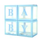Набор коробок для воздушных шаров Baby, голубой, 30х30х30 см, 4 шт. - фото 319881355