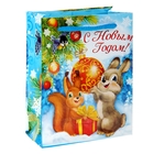 Пакет ламинированный вертикальный «Зайчик и белка», 31 × 40 см - Фото 3