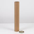 Тубус 76×490 мм (470 мм внутренняя Высота), плотный картон, металлическая крышка - Фото 2