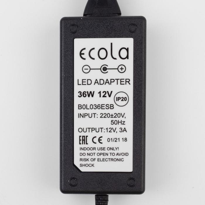 Блок питания Ecola для светодиодной ленты 12 В, 36 Вт, IP20 - фото 1882271360