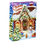 Пакет ламинированный вертикальный (блестки) «Снежный домик», 32 × 44,5 см - Фото 3