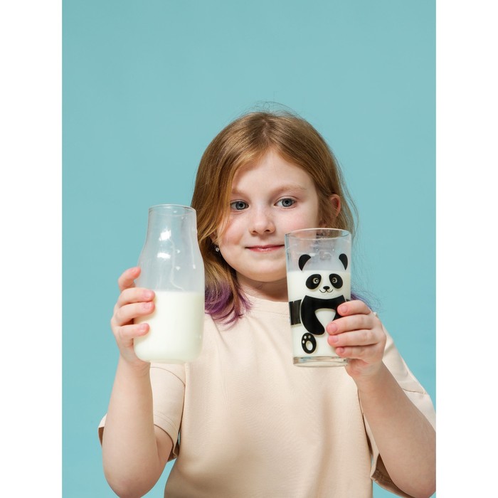 Стакан высокий для молока Доляна «Панда», 230 мл - фото 1886695096