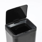 Ведро для мусора сенсорное Доляна, 12 л, цвет чёрный - фото 9971215