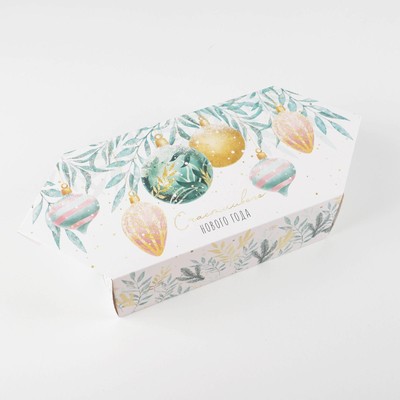 Сборная коробка‒конфета «Акварельный новый год», 9,3 × 14,6 × 5,3 см