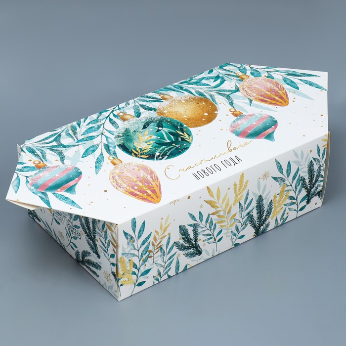 Сборная коробка‒конфета «Акварельный новый год», 18 × 28 × 10 см