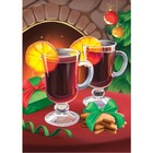 Алмазная мозаика на новый год с частичным заполнением на холсте «Чай у камина», 15 х 21 см, набор для творчества - Фото 2