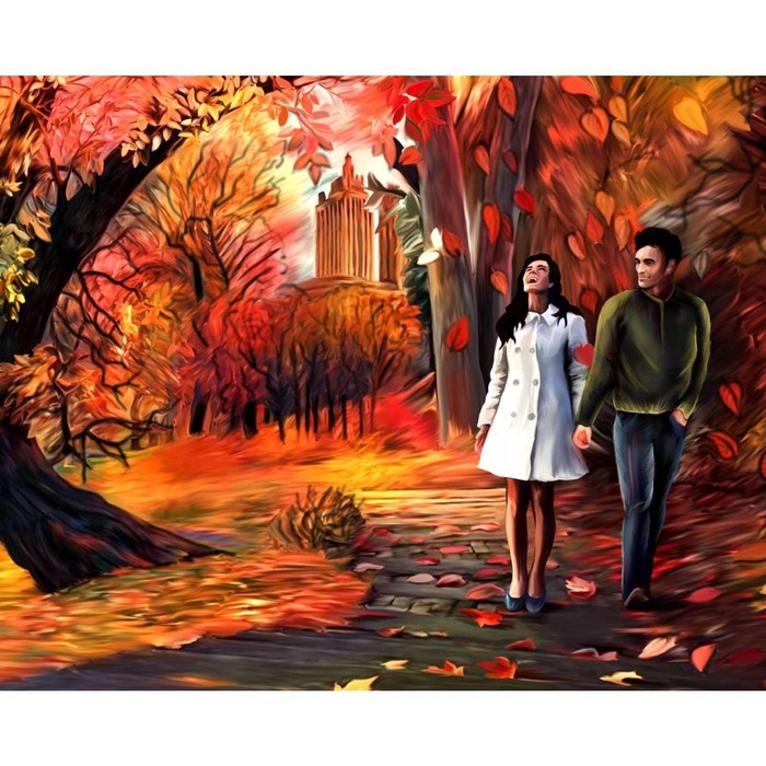 Алмазная мозаика с полным заполнением «Романтичная осень» 50х60 см - Фото 1