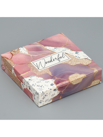 Кондитерская упаковка, коробка «Wonderful», 14×14×3.5 см
