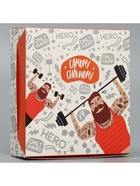 Кондитерская упаковка, коробка «Самому сильному», 14 х 14 х 3,5 см 7150213