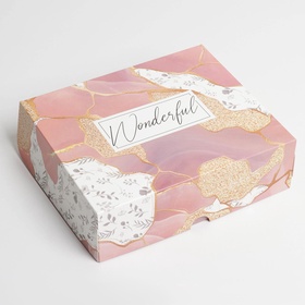 Кондитерская упаковка, коробка Wonderful, 17 х 20 х 6 см (комплект 5 шт)