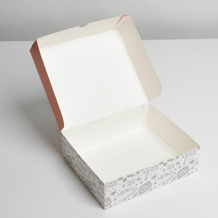 Коробка кондитерская, упаковка, «С 23 февраля», 17 х 20 х 6 см - фото 1905856384