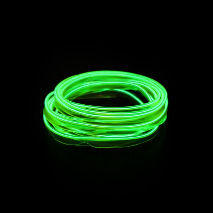 Неоновая нить Cartage для подсветки салона, адаптер питания 12 В, 2 м, лимонный - Фото 1