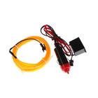 Неоновая нить Cartage для подсветки салона, адаптер питания 12 В, 2 м, желтый - Фото 2