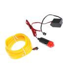 Неоновая нить Cartage для подсветки салона, адаптер питания 12 В, 5 м, желтый - Фото 2