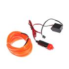 Неоновая нить Cartage для подсветки салона, адаптер питания 12 В, 5 м, оранжевый - Фото 2