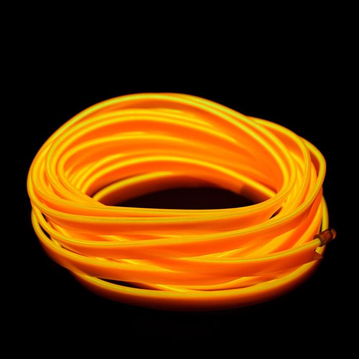 Неоновая нить Cartage для подсветки салона, адаптер питания 12 В, 7 м, желтый - Фото 1