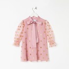 Платье детское нарядное KAFTAN горошек, рост 86-92, розовый - Фото 1