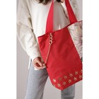 Сумка-шопер Flowers без молнии с подкладкой, цвет красный 6938757