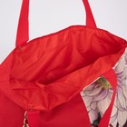 Сумка-шопер Flowers без молнии с подкладкой, цвет красный 6938757