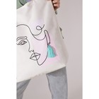 Сумка шопер One line без молнии с подкладкой, цвет бежевый - фото 30305481