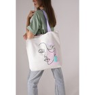 Сумка шопер One line без молнии с подкладкой, цвет бежевый - фото 30305476