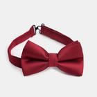 Детский галстук-бабочка "Дед Мороз" 5х10 см, п/э, цвет бордовый - Фото 2