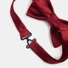 Детский галстук-бабочка "Дед Мороз" 5х10 см, п/э, цвет бордовый - Фото 3