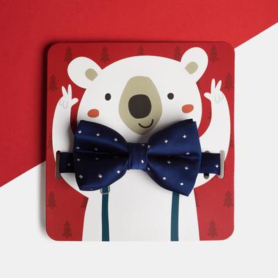 Детский галстук-бабочка «Мишка» 5×10 см, п/э