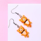 Серьги детские Выбражулька «Котята», оранжевые в серебре - Фото 2