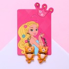 Серьги детские Выбражулька «Котята», оранжевые в серебре - Фото 3