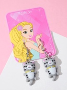 Серьги детские «Выбражулька» котята, цвет серый в серебре 6967363