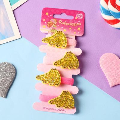 Резинка для волос "Летний сезон" (набор 4 шт) бананы, 2 см