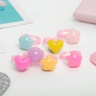Кольцо детское «Выбражулька» конфетти с сердечками, форма МИКС, цвет МИКС, безразмерное - фото 318666646