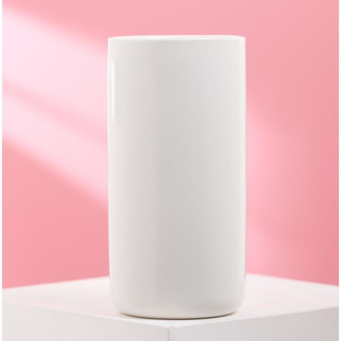 Стакан керамический для зубных щеток «Живи в настоящем», 250 мл, цвет белый - фото 1891139331